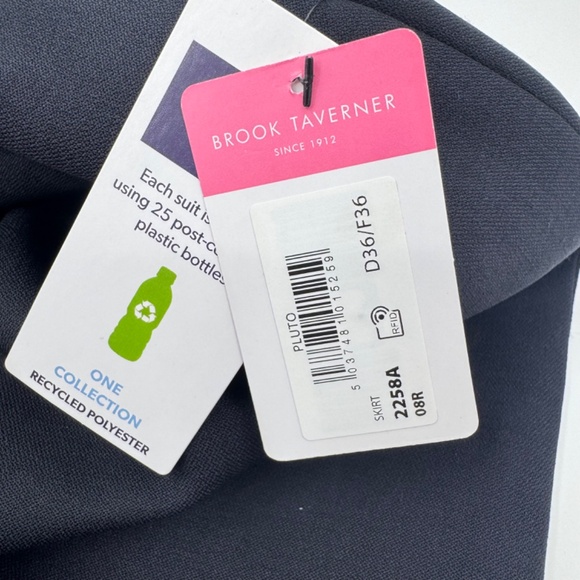 Brook Taverner Skirt Women 8R NEW Blue Pencil Straight Office Career Pluto - Picture 5 of 12